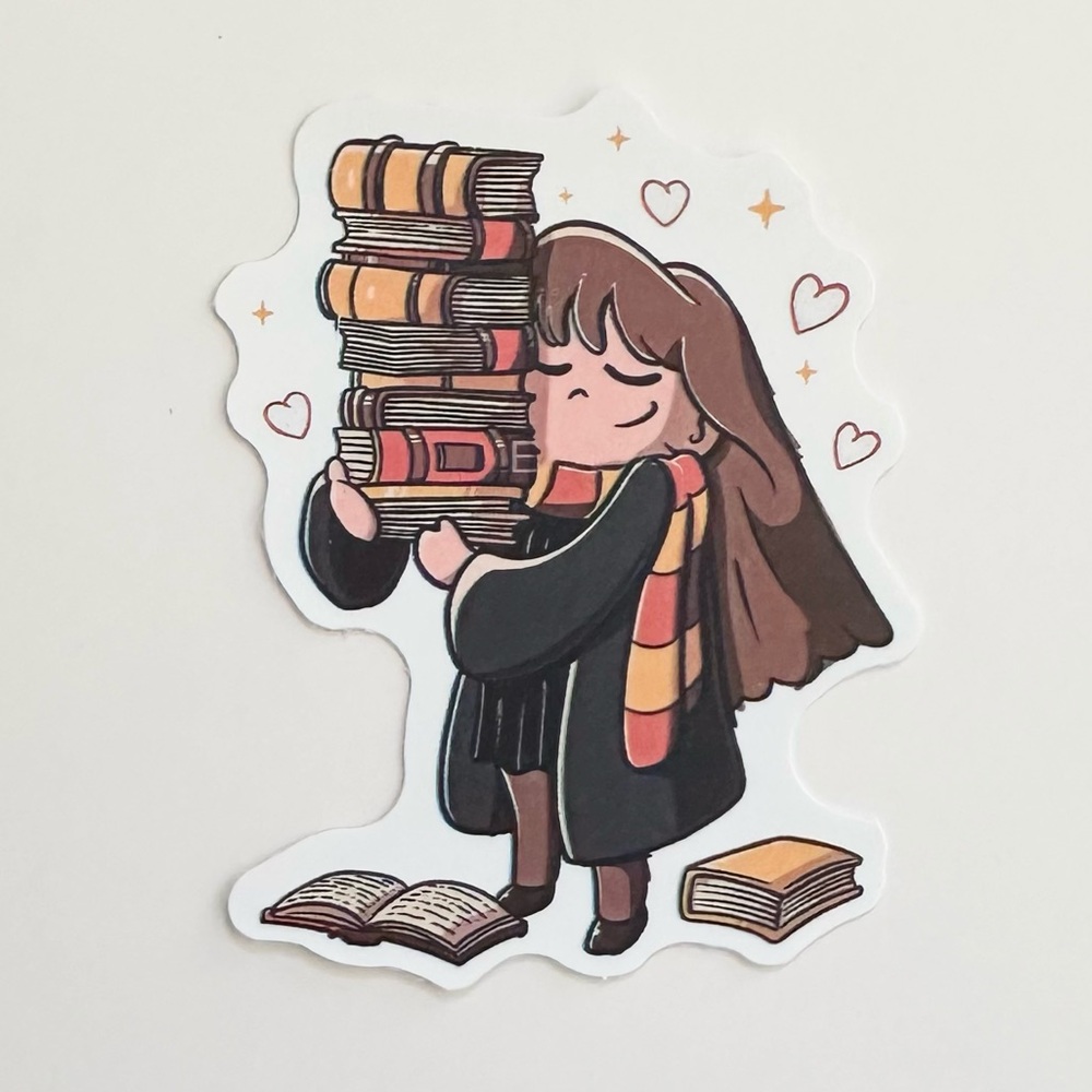 10/$10 Girl & Books Sticker
